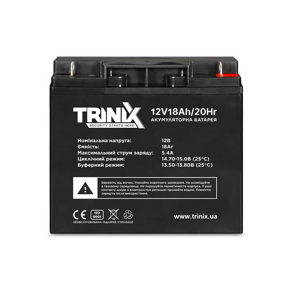 Trinix 12V18Ah/20Hr AGM Акумуляторна батарея 12В 18Аг свинцево-кислотна