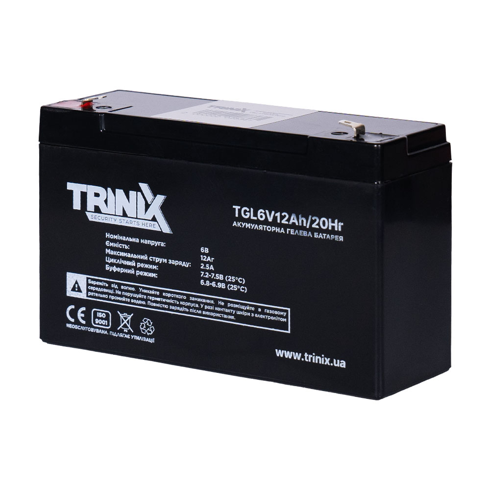Акумуляторна батарея гелева 6В 12Аг Trinix TGL6V12Ah/20Hr GEL