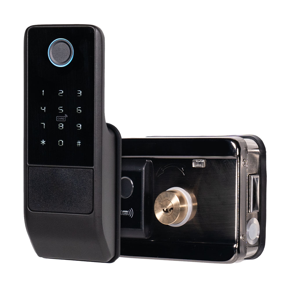 Замок біометричний автономний Trinix TRL-5202BT2FW Black з Bluetooth, зчитувачем відбитків пальців і карт Mifare